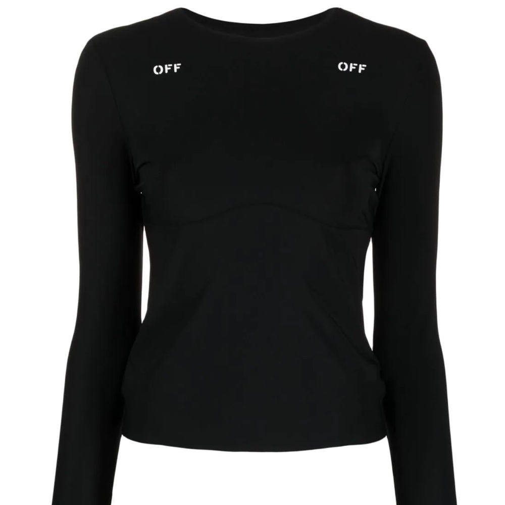 Off-White logo-print long-sleeve top